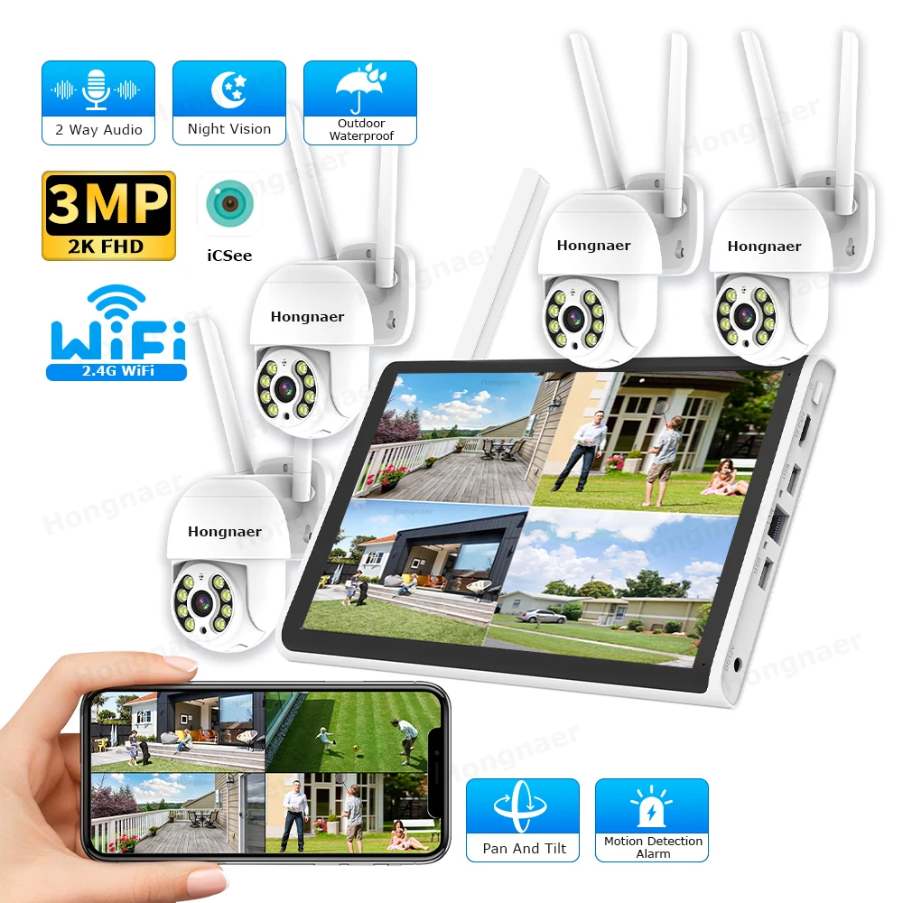 Home Security And Camera Systems - 2026 Hongnaer 3MP 4 Channel WiFi