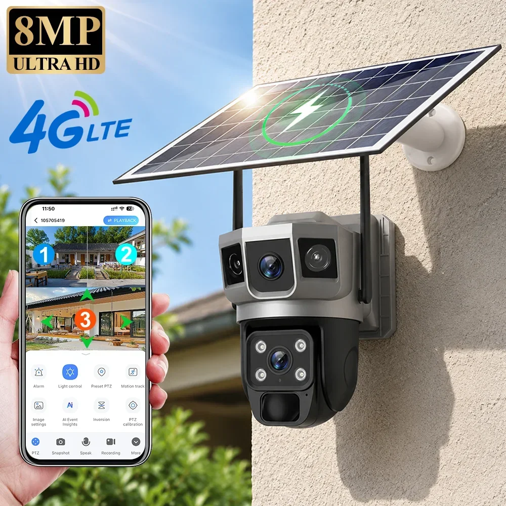 Home Security Kamera - V380 4K 3 Layar Kamera 4G