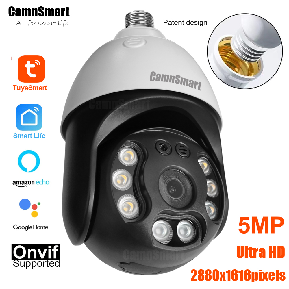 Home Security Kamera - Camnsmart Tuya 5MP Alexa kamera bohlam