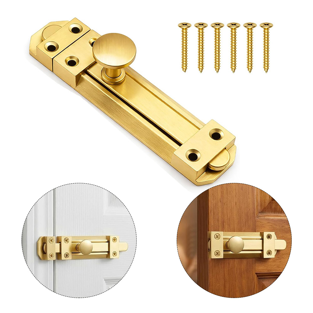 Home Security Door Lock - Kunci Pintu Geser Kuningan Padat 5