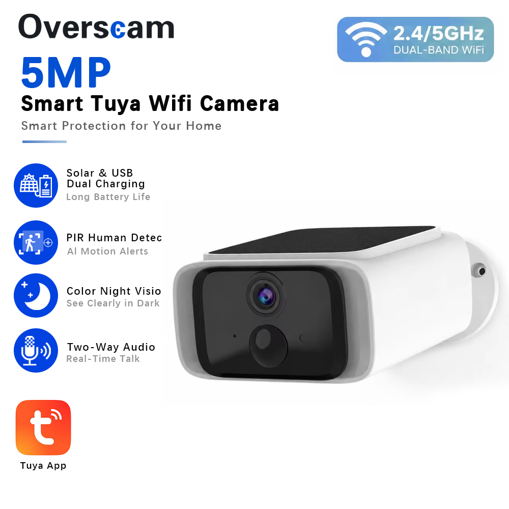 Home Security Kamera - Kamera Keamanan Tenaga Surya Tuya 5MP