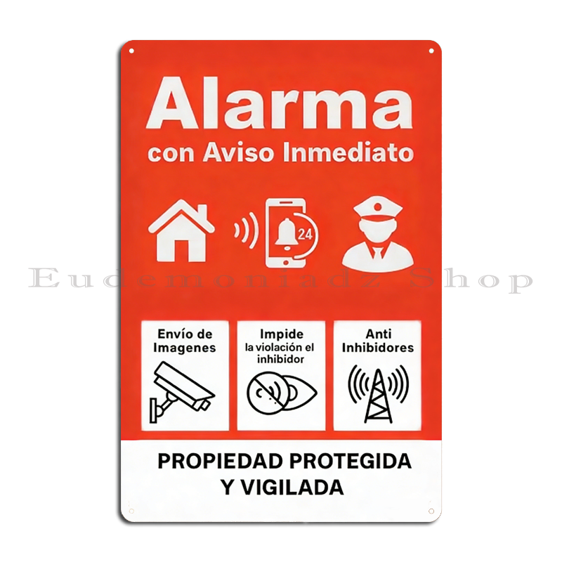 Plakat Logam Sistem Alarm 24 J - Home Security Alarm System ulasan dan harga