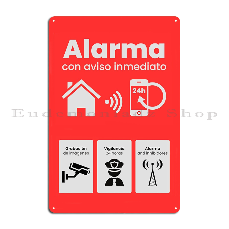 Plakat Logam Sistem Alarm 24 J - Home Security Alarm System ulasan dan harga