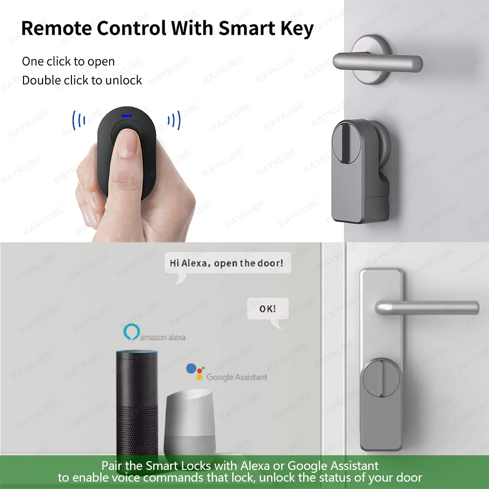 RAYKUBE A1 Pro Tuya BEL Set Ku - Home Security Door Lock ulasan dan harga