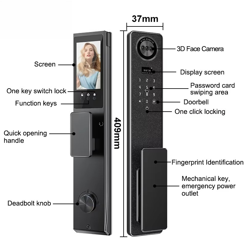 Kunci Pintu Pintar WiFi Tuya,  - Home Security Door Lock ulasan dan harga