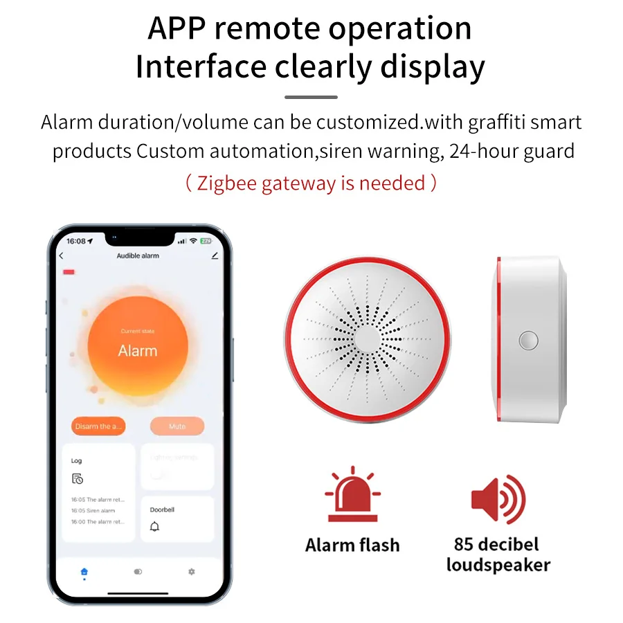 Tuya WiFi ZigBee Smart Alarm S - Home Security Lights ulasan dan harga