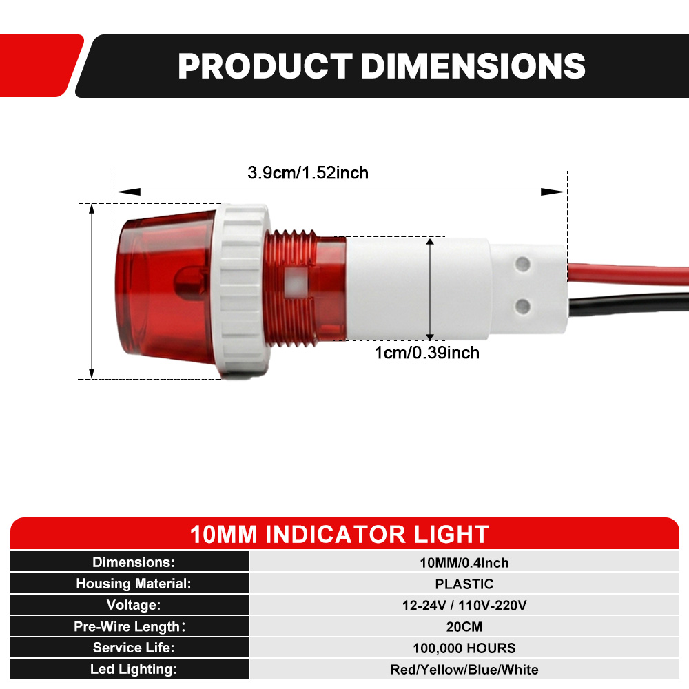 Lampu Indikator LED Berulir 10 - Home Security Companies Near Me ulasan dan harga