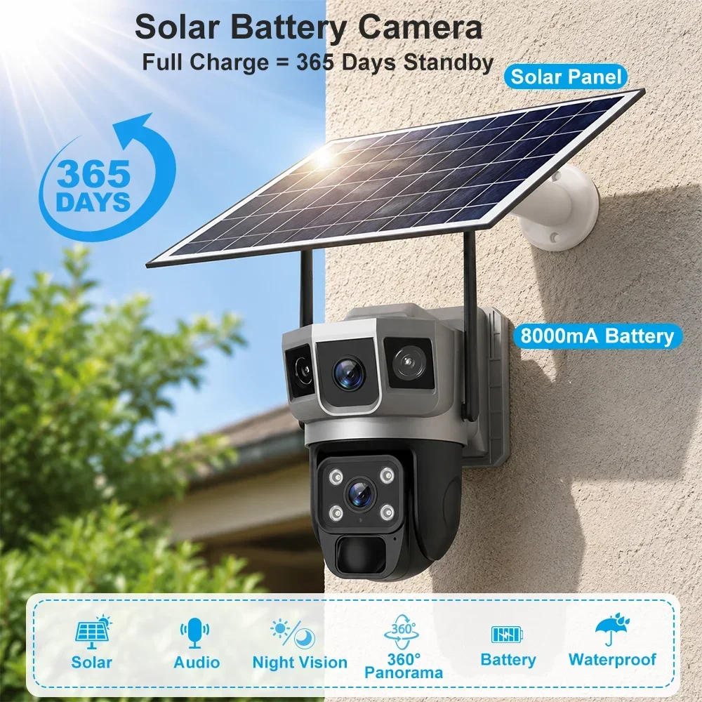 V380 4K 3 Layar Kamera 4G Bate - Home Security Kamera ulasan dan harga