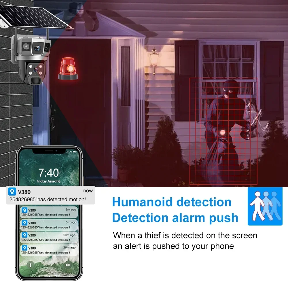 V380 4K 3 Layar Kamera 4G Bate - Home Security Kamera ulasan dan harga
