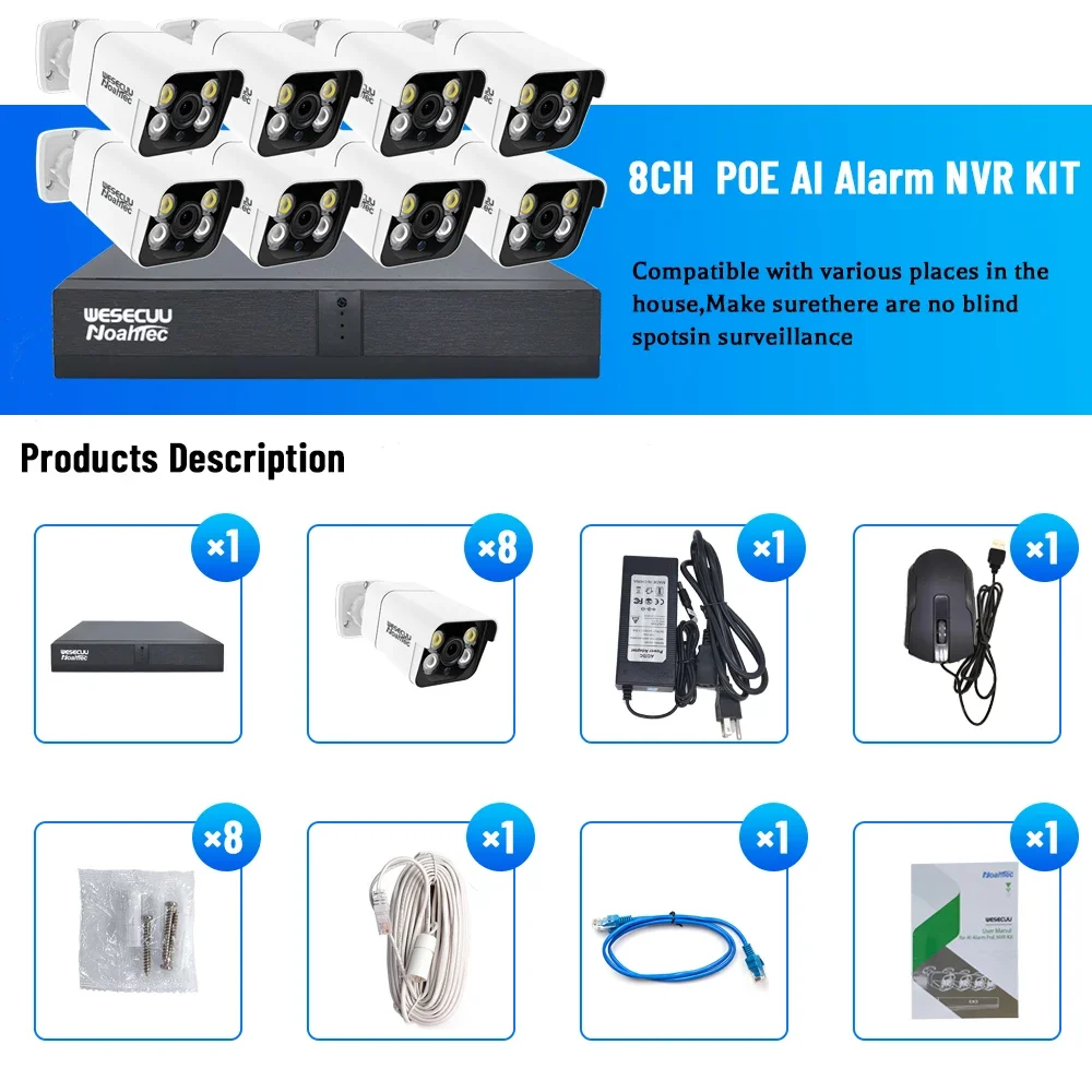 Produsen 5mp 4k 8mp 4 8 16 Cha - Home Security And Camera Systems ulasan dan harga